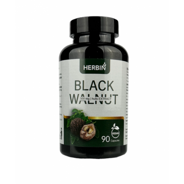 HERBIN JUODASIS RIEŠUTMEDIS 500 MG, 90 KAPSULIŲ
